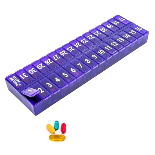 Once-a Day Monthly Pill Organizer Removable Lid for Easy...