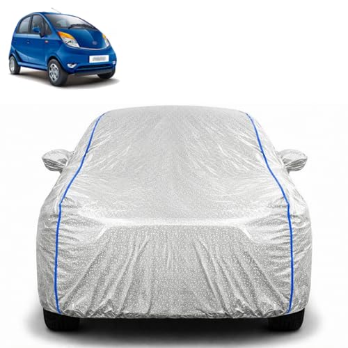 Image of Waterproof Car Cover for Tata Nano | All Weather Protection | UV Resistant & Dustproof | Soft Cotton Lining to Prevent Scratches | Triple Stitched with Mirror Pockets & Elastic Hem
