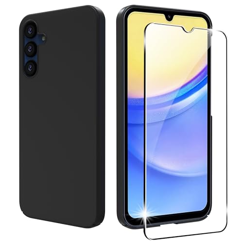 ZjoOoj Cover per Samsung Galaxy A15, Custodia per Assorbimento degli Urti con Paraurti in TPU Morbido,Antiurto, Anti-Graffio,Sottile Morbida in Silicone TPU Protettiva Case - Nero