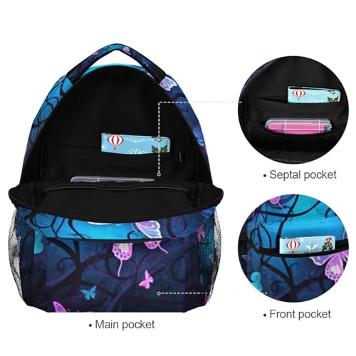 Sac à dos papillon ordinateur portable imperméable multi-poche - 7
