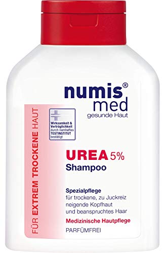 numis med Champú con 5 % de urea – Cuidado del cabello sin perfume y vegano – Champú para el cabello para pieles sensibles, propensas a la neurodermatitis y secas – Champú para el cabello (1 x 200 ml)