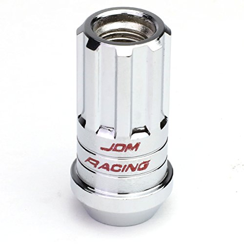 Image of DNA Motoring LN-ZTL-9017-125-CH 16Pcs M12 x 1.25 Open End Steel Wheel Lug Nuts w /Lock Nut + Key + Extension Adapter, 25mm OD /45mm H (Chrome)