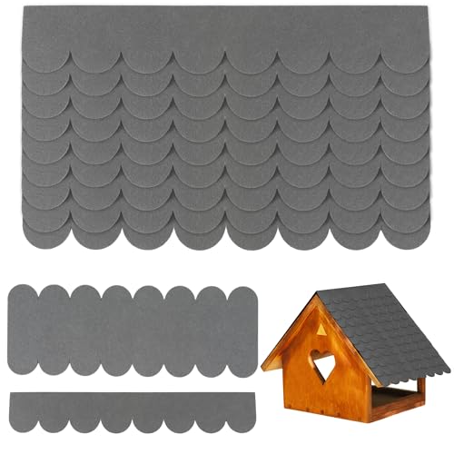 WUISOLQP Lot de 32 bardeaux de toit pour nichoir à oiseaux, panneaux de toit en carton goudronné, autocollants - Pour nichoirs, hôtels à insectes, niches...