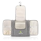 Hikenture Large Travel Hanging Toiletry Bag - Cosmetics Makeup Organizer for Bathroom,Gym, Hotel, Airplane(Grey Large)