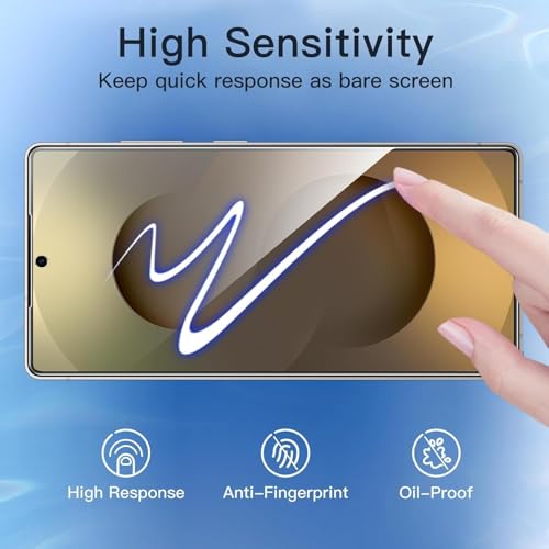 Image of Uyiton Privacy Tempered Glass Screen Protector Compatible with Samsung Galaxy S25 Ultra (6.8 Inch) | Anti-Spy Screen Guard | 9H Hardness | HD Clear | 100% Fingerprint Unlock Support | Full Screen Coverage | Easy Installation | Pack of 1