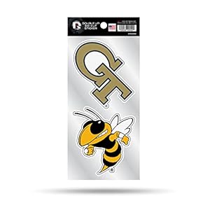 NCAA Georgia Tech Yellow Jackets 4″ x 9″ Double Up Die-Cut Sticker