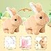 Oprtuisi Bunby - My Realistic Bunny Toy,with Lifelike Movements, Hops,Twitches & Wiggles Ears, Handmade,Easter Gift (Brown)