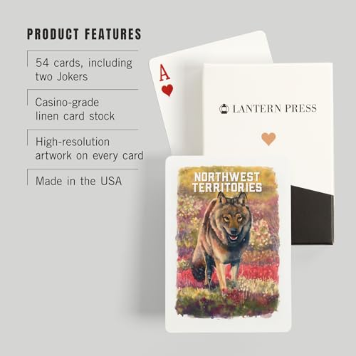 Baraja Póker Acuarela Gray Wolf 52 Cartas Tamaño Póker miniatura 3