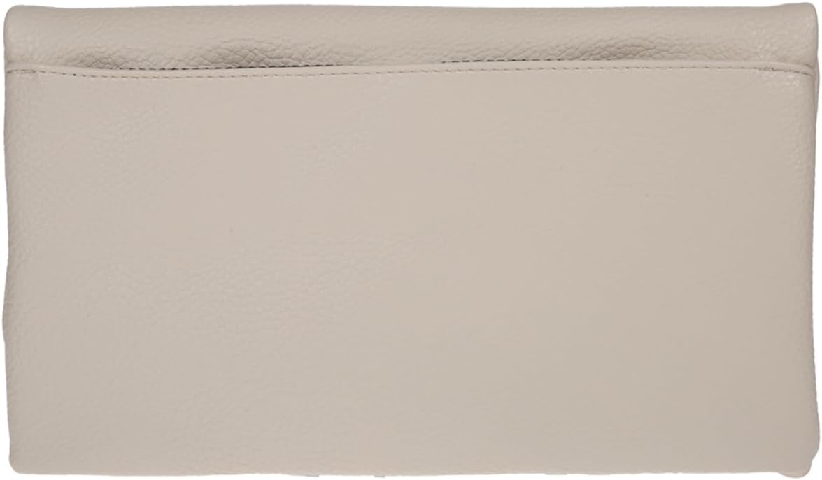 JNB Women's Faux Leather Zipper Foldover Clutch Purse with Tassel