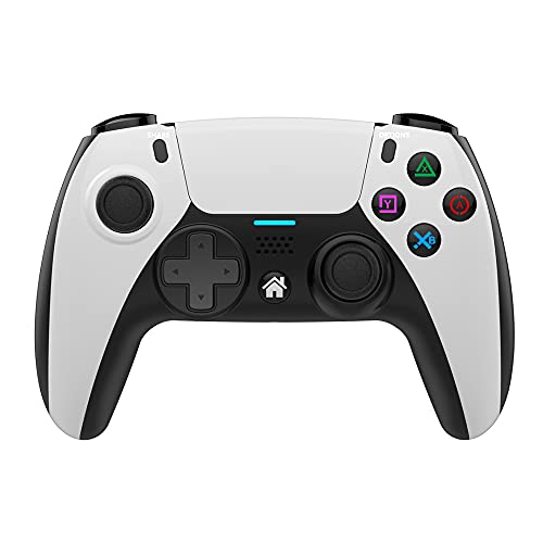 Contrôleur de jeu sans fil pour PS4 Windows 7 8 10 PC/iOS/Android/Switch, manette de jeu pour téléphone portable Bluetooth Dual Shock USB avec barre lumineuse LED, antidérapant ergonomique Cover