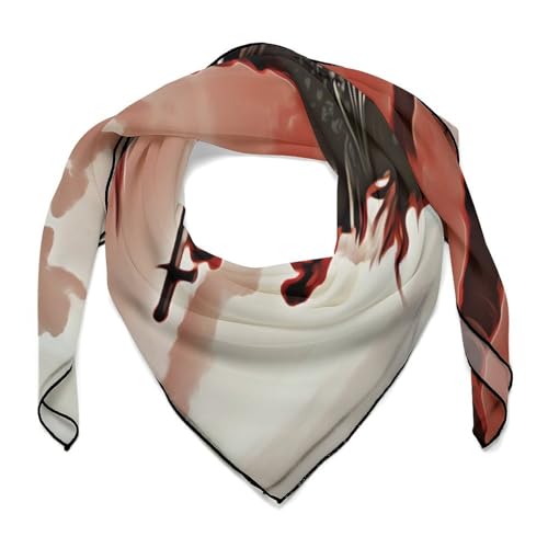 27 Inch Head Scarf for Women Men Bandana Samurai Silk Scarf Lightweight Neck Tie Neckerchief Headscarf Hair Wrap Face Mask