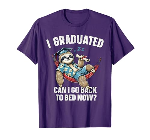 Funny Graduation I Graduated Can I Go Back To Bed Now Grad T-Shirt