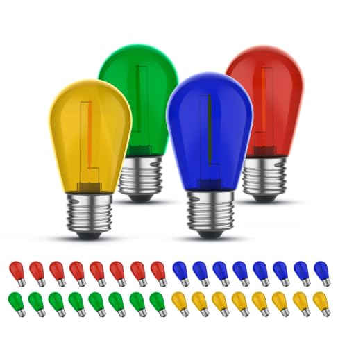 GvvooHome S14 Colored Light Bulbs for Christmas Decorations, 36 Pack