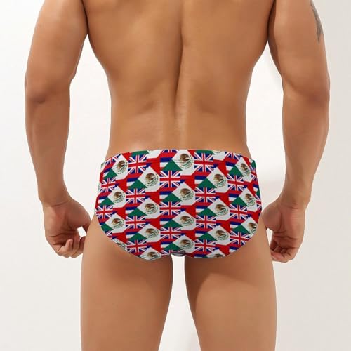 Hawaii State Mexican Flag Printed Swim Briefs for Men Sexy Bikini Swimwear Elastic Beach Trunks Bathing Suit3
