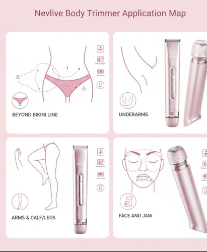 Tondeuse bikini femme et rasoir électrique 2 en 1 étanche IPX7 pour poils pubiens et corps