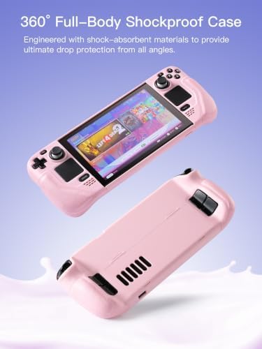 UYIYE Case for Steam Deck OLED & LCD, Cute Pink Protective Cover with Stand - 2