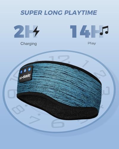 LC-dolida Boho Sleep Headphones Headband, Over Ear Bluetooth Headphones Wireless Womens Headbands, Wireless Earphones Sweat Resistant Band Music Sleeping Eye Mask Earbuds for Sports Unique Gifts
