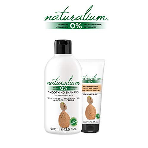 Naturalium PACK Cuidado Capilar Almendra y Pistacho - Kit para el Cabello con Champú Suavizante 400 ml + Acondicionador Hidratante 200 ml