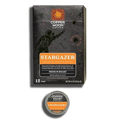 Copper Moon Single Serve Coffee Pods for Keurig K-Cup Brewers, Medium Roast, Stargazer Blend, 12 Count