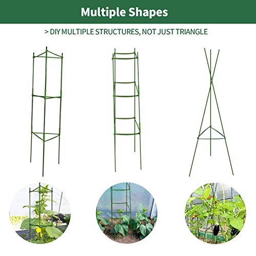 3 Pack Tomato Cages For Garden Plant Support, Up To 48Inch Tomato Trellis Assembled Garden Stakes, Plant Trellis With 66Ft Twist Tie, Fit Vertical Climbing Plants, Vegetables, Flowers #TOP4
