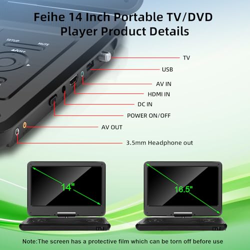 Feihe PTV-001 16.5 Inch Inch Portable Tv/Dvd Player Combo thumb #7