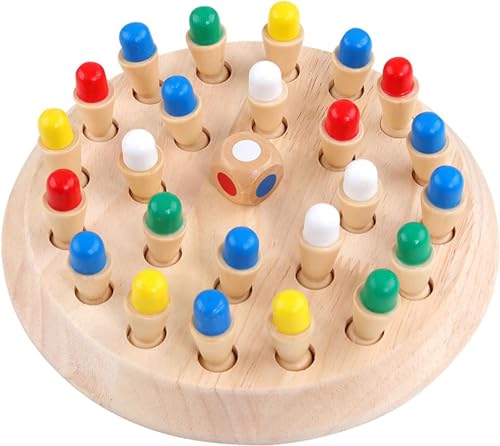 Toyshine Wooden Memory Match Stick Chess Game Set, Funny Block Board Game Parent-Child Interaction Toy for Boys and Girls Age 3 and Up, Kids