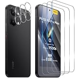 Funrae Pellicola Vetro Temperato per Xiaomi Mi Poco X8 Pro Max 5G, 3 Pezzi Pellicola Fotocamera e 3 Pezzi Pellicola Protettiva, 9H HD Anti Graffi Trasparente Fotocamera Protezione Schermo