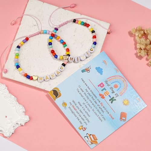 Back to School Gifts for Mommy Mom and Daughter First Day of School Bracelets Set2