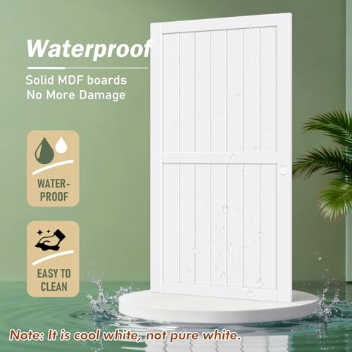 Image of FREDBECK White Sliding Closet Door 72x80(Double 37inch),Bypass Door H Frame