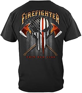 Erazor Bits fire Fighter Shirt | American Pride Firefighter Skull of Freedom Shirt