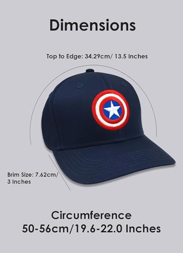 Image of Free Authority Official Marvel Captain America Embroidered Navy Blue Cap for Men & Women | Adjustable Closure