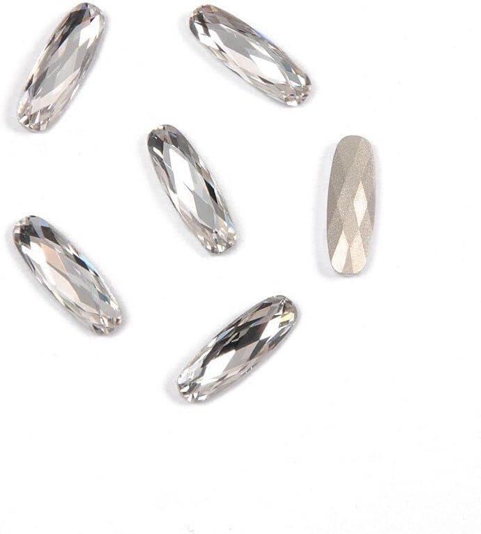 Best Glass Material Rhinestones Crystal Color Elongated Baguette Shape Shing Nail On Stone for Nail Art Gems