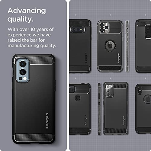 Image of Spigen Rugged Armor | OnePlus Nord2 5G Case [Air Cushion Protection] [Flexible] OnePlus Nord2 5G Back Cover | TPU - Matte Black