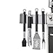 Yukon Glory YG-779 4 Piece Professional Grill Tool Set Strong Magnet Attaches, Black