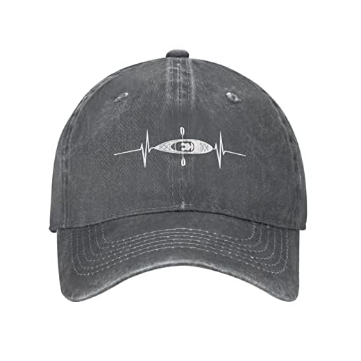 NVJUI JUFOPL Boné masculino de caiaque, boné de beisebol jeans lavado ajustável para caiaque, bonés de sol de batimento cardíaco de caiaque, Cinza escuro, Tamanho �nica