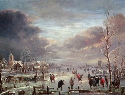 Toile art mural classique hiver Aert Van Der Neer impression grand format
