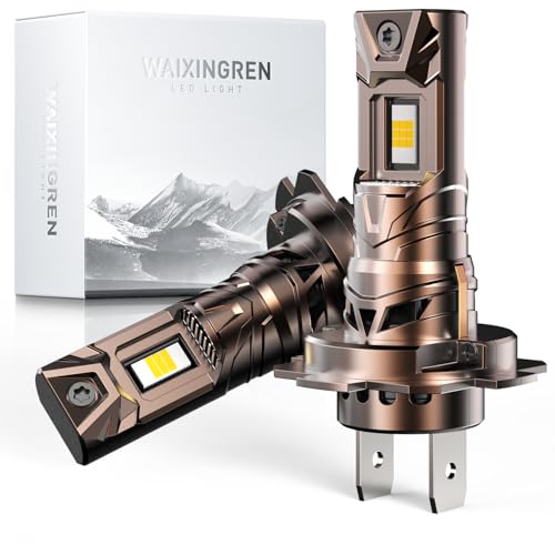 WAIXINGREN H7 Led Headlight Bulb - 32000LM 6500K Brighter 100W Headlight Bulb Led with Fan 1:1 Size IP68 Waterproof Plug and Play Easy Installation Pack of 2 (H7)