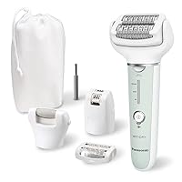 Panasonic ES-EY70 Nass/Trockenepilierer Damen, Dual Disc mit 60 Pinzetten, 90° schwenkbarer Kopf, 3 Geschwindigkeiten & LED-Licht, 30 Min. Betrieb, kabellos, Haarentferner, Fußpflegekopf. – Ansicht 8