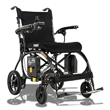 Pride Mobility Jazzy Carbon 27X Folding Travel Power Chair - 275 lb. Wt. Capacity, 3.7 mph, Lightweight Foldable Electric Wheelchair for Travel Seniors, Adults 10Ah Airline-Approved Battery Black
