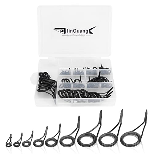 LINGUANG Single Foot Spinning Rod Guides Replacement Kit for Fishing Poles