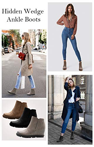 Athlefit Wedge Booties For Women With Heel Womens Booties Ankle Boots Hidden Wedge Boots Black Size 8 #TOP5