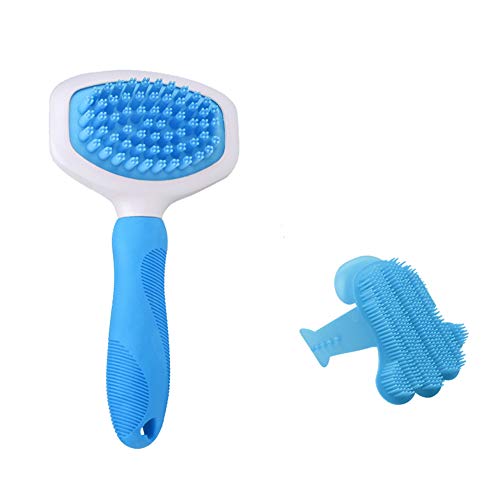 combshuzi7 Pet Bath Massage Brush Grooming Tool for Shampooing and Massaging Dogs and Cats with Short or Long Hair Soft Silicone Bristles Gently Removes Loose Shed Fur from Your Pet