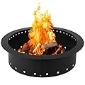 Iron Forge Tools Heavy Duty Metal Smokeless Permanent Fire Pit Ring 36 inch Outer/30 inch Round Fire Pit Insert Liner for Outdoor, Firepits for Outside (36x30x10), Patent Pending