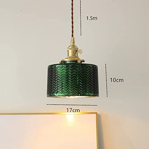 ULLGO Lampada a sospensione in vetro verde vintage...