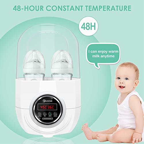 Baby Bottle Warmer Dry Sterilizer Steam, EIVOTOR Electric Steam Sterili-zer with LED Display Accurate Temperature Control for Breastmilk or Formula, BPA Free