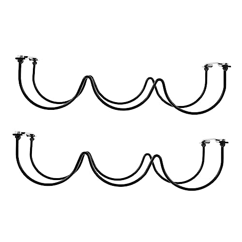 BRIGHTFUFU 2Pcs Black Iron Wine Rack Elegant Wine Bottle Display Stand for Storage Organization Sturdy Design for Home Bar Kitchen Wine Cellar Use for Bottles Accessories