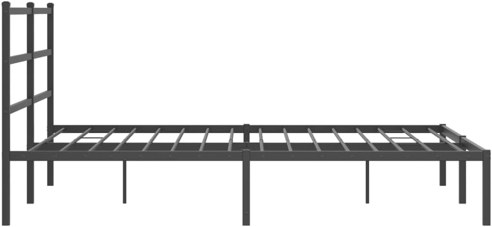 vidaXL Bed Frame Black Powder-Coated Steel 59x79 in King Size Bed Frame