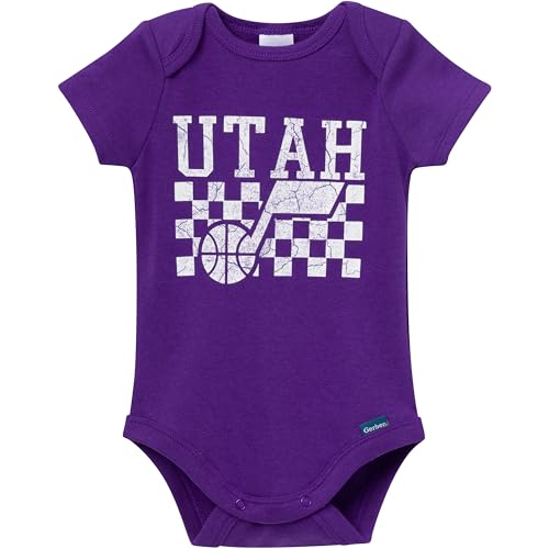 Image of Gerber Baby NBA Boys & Girls 2-Pack Short Sleeve Onesie Bodysuits