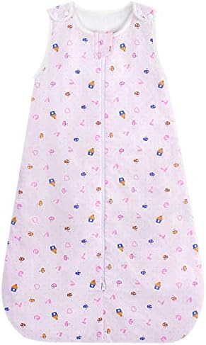 Viedouce Baby Sleeping Bag 1 Tog,Cotton Baby Grow Bag, Winter Toddler Sleeping Sack Wearable Blanket, Swaddle Bag for Baby Boys Girls Infant Newborn (3-18 Months,Length: 80 cm)