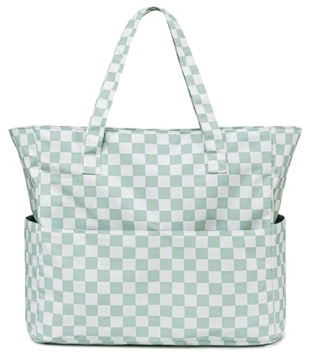 LEDAOU Große Strandtasche mit reißverschluss Damen Wasserdicht Umhängetasche Tragetasche shopper sanddicht mit Reißverschluss...